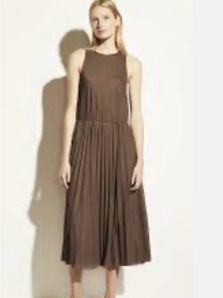 Vince High Neck Pleated Dress Xl